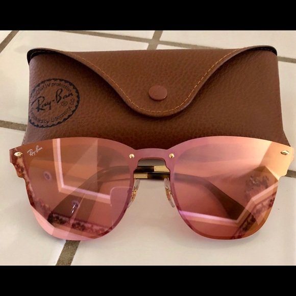 Ray-Ban Accessories - Ray-Ban Blaze Clubmaster Gold/Pink RB3576N
